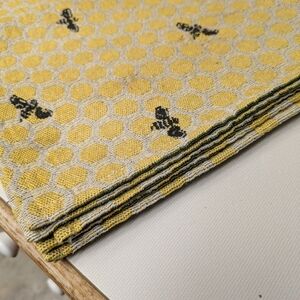 Yellow Honeycomb Bee Pattern Kitchen Placemats